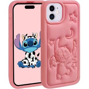 Compatible with iPhone 11 Case, Cute 3D Cartoon Soft Silicone Cool Animal Animme Character Shockproof Anti-Bump Protector Boys Kids Girls Gifts Cover Housing Skin Pink