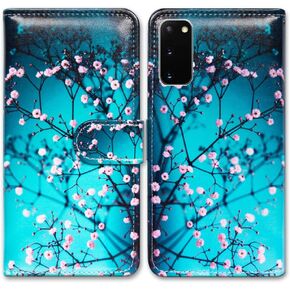 Bcov Case for Galaxy S20 5G, Hummingbird in Flowers Leather Flip Wallet Case Cover with Card Slot Holder Kickstand for Samsung Galaxy S20 5G