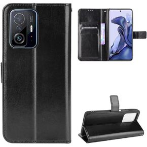 Case for Xiaomi 11T Case Cover,Flip Leather Wallet Cover Case for Xiaomi 11T Pro/Mi 11T Case Black