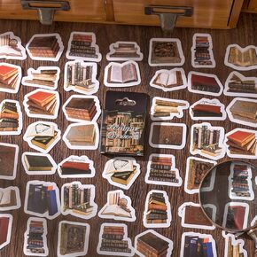 Bookish Stickers, Obujopal 46Pcs Floral Book Stickers for Junk Journal Scrapbooking Bullet Journal DIY Decoration Planners Diary Notebooks Album Laptop Phone Cases Kindle Art Crafts