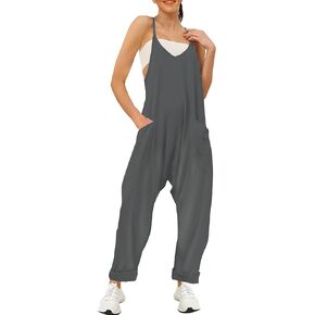 Jumpsuits for Women Casual Free People Sleeveless Summer Baggy Romper Overalls Y2k Jumpers with Pockets 2024 Clothes