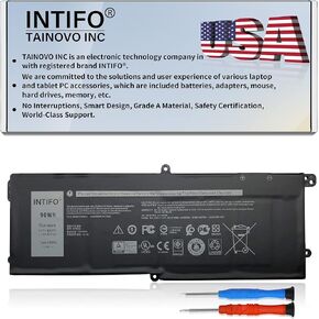 90Wh DT9XG Laptop Battery Compatible with Dell Alienware Area-51m R1 R2 ALWA51M-D1968W D1969PW D1733B D1746W D1735DB D1733PB D1766W D1748DW Series 07PWKV 0KJYFY [11.4V 90Wh 6-Cell]