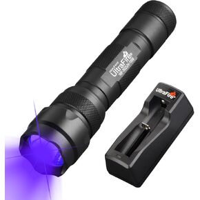 ULTRAFIRE UV Flashlight 365 nm LED Blacklight, 10W Single Mode Powerful UV Light for Pet Dry Urine Stains, Curing Resins, Scorpions Hunting, Fluorescence Detection