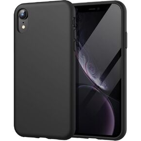 JETech Silicone Case for iPhone XR, 6.1-Inch, Silky-Soft Touch Full-Body Protective Case, Shockproof Cover with Microfiber Lining (Black)