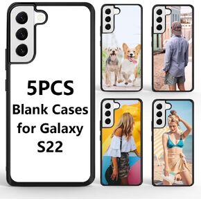5PCS Phone Case for Samsung Galaxy S24 Ultra Sublimation Blank Case,Soft Anti-Slip Rubber+ Blanks Printable Aluminum Anti-Scratch Anti-Drop Bumper Slim Fit Custom DIY Phone Cover Black