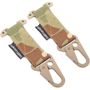 2PCS Tactical Belt Clip Tactical Gear Clip Clash Hook Glove Hanger T-Mount MOLLE Webbing Battle Belt Clip Metal Key Holder