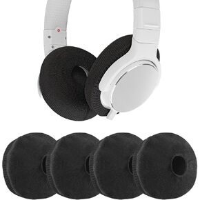 Geekria 2 Pairs Knit Headphones Ear Covers, Washable & Stretchable Sanitary Earcup Protectors for On-Ear Headset Ear Pads, Sweat Cover for Warm & Comfort (S/Black)