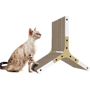 Polamg Cat Scratcher 6-Sided Triangle Cat Scratching Post,Cat Board Pads Prevents Furniture Damage, Cardboard Cat Scratcher with Built-in Toy Balls Cat Scratchers for Indoor Cats in Kuwait