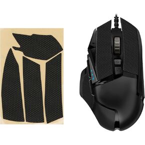 kwmobile Mouse Grip Tape Compatible with Logitech G502 Grip Tape - Non-Slip Faux Leather - Black