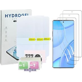 Hydrogel Film Screen Protector for Motorola Edge 50 Fusion -3 Pieces Transparent Soft TPU Protective Film (Anti fingerprint) [Clear HD] [High Sensitivity] [Curved full screen]Gift of auxiliary locator