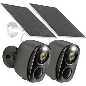 4Pack Solar Security Cameras Wireless Outdoor, Outdoor Cameras for Home Security, Home Camera with Motion Detection Alarm Floodlight Color Night Vision 2-Way Audio Waterproof,IP65 SD/Cloud