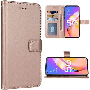 Compatible with Oppo A74 5G/A54 5G Wallet Case Wrist Strap Lanyard and Leather Flip Card Holder Stand Cell Accessories Mobile Folio Phone Cover for A93 5G/A93S 5G Women Men Black