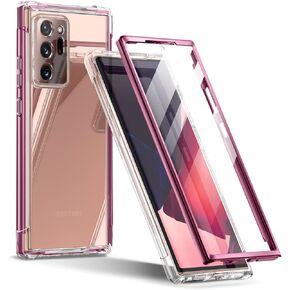 SURITCH Clear Case for Samsung Galaxy Note 20 Ultra (Only) 6.9-inch, [Built-in Screen Protector] Full Body Protection Bumper Shockproof Rugged Protective Phone Cover for 20 Ultra -(Clear)