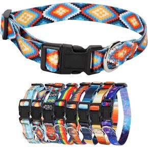Dog Collar with The Galaxy Patterns for Small Medium Large Dogs, Adjustable Soft Puppy Collars with Quick Release Buckle (M Neck 13.0''-19.7'')