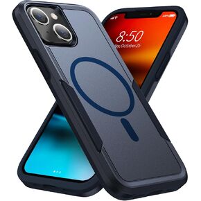 Strong Magnetic for iPhone 13 Case & iPhone 14 Case,[Compatible with Magsafe] [Military Grade Drop Tested] [Heavy Duty Dual-Layer] Shockproof Protective Case - 6.1 inch (Black) in Kuwait