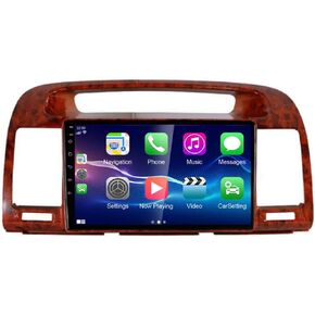 for Toyota Camry Radio 2000-2006 Car Stereo 9" IPS Touchscreen Carplay GPS Navigation Android Auto BT with Free Backup Camera FM SCW DSP (4GB RAM+64GB ROM+Peach Wood)