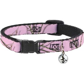 Buckle-Down Cat Collar Breakaway Mossy Oak Country Roots Camo Baby Pink 8 to 12 Inches 0.5 Inch Wide