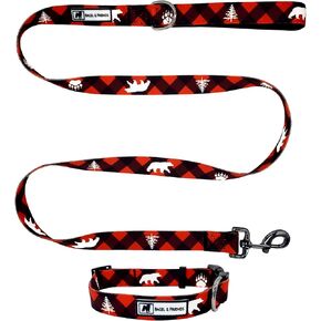 Bagel & Friends Matching Dog Collar & Leash Set XSmall, Small, Medium, Large for boy, Male, Female, Girl Dogs and Puppy (Large, Purple Galaxy)