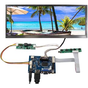 VSDISPLAY 12.3 Inch Touchscreen IPS Stretched Bar LCD 1920x720 Monitor for Secondary Display,with HD-MI VGA AV Controller Board VS-TY2662-V1
