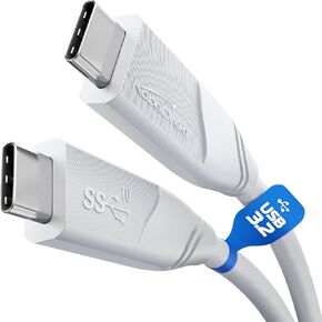 4K USB C Cable, All-Purpose – USB 3.2 Gen 2 – 6ft (transfers Data and 4K Video at 10Gbps, 100W of Charging Power Thanks to PD3, Universal Data/Charging/Monitor Cable, White) by CableDirect