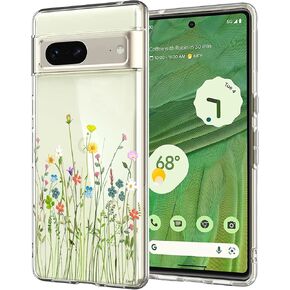 Unov Compatible with Pixel 7 Case Clear with Design Soft TPU Shock Absorption Slim Embossed Pattern Protective Back Cover for Pixel 7 5G 6.3inch (Flower Bouquet)