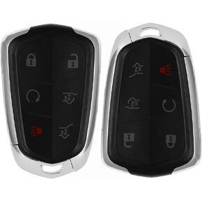 SCITOO Keyless Entry Remote Key Fob SHELL CASE Replacement for 6 Buttons Uncut Car Key for Cadillac CTS for Cadillac XTS 2014-2019 for Cadillac ATS 2015-2019 2pcs FCC HYQ2AB HYQ2AB