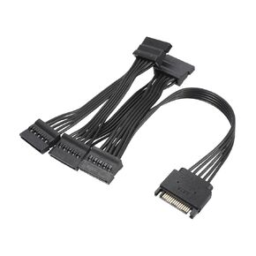 MECCANIXITY 15 Pin Serial ATA Power Cable Bundle 1 to 5 Serial Interface Power Extension Cable Male to Female Splitter Cable for Hard Disk