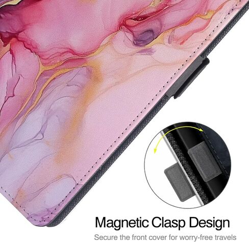 Case for Samsung Galaxy Tab A7 10.4 Inch, Premium PU and Soft TPU, Multi-Angle Viewing Smart Stand Back Cover with Magnetic Clasp for Tablet A7 10.4" 2020 (SM-T500/T505/T507), Pink Marble in Saudi Arabia