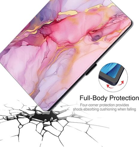 Case for Samsung Galaxy Tab A7 10.4 Inch, Premium PU and Soft TPU, Multi-Angle Viewing Smart Stand Back Cover with Magnetic Clasp for Tablet A7 10.4" 2020 (SM-T500/T505/T507), Pink Marble in Saudi Arabia