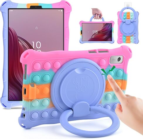 حافظة سيليكون من DETUOSI لجهاز Lenovo Tab M9 9.0 بوصة 2023 (TB-310FU)، مع مسند بمقبض، حافظة متعددة الزوايا قابلة للتعديل لجهاز Tab M9 Tablet، وردي مبهر in Kuwait