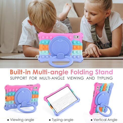 حافظة سيليكون من DETUOSI لجهاز Lenovo Tab M9 9.0 بوصة 2023 (TB-310FU)، مع مسند بمقبض، حافظة متعددة الزوايا قابلة للتعديل لجهاز Tab M9 Tablet، وردي مبهر in Kuwait