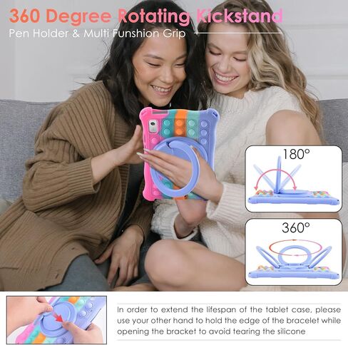 حافظة سيليكون من DETUOSI لجهاز Lenovo Tab M9 9.0 بوصة 2023 (TB-310FU)، مع مسند بمقبض، حافظة متعددة الزوايا قابلة للتعديل لجهاز Tab M9 Tablet، وردي مبهر in Kuwait