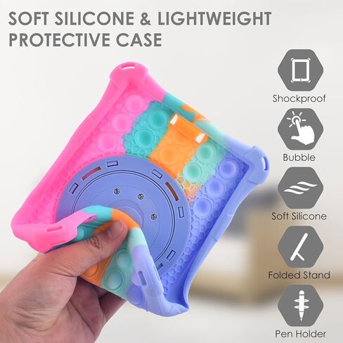حافظة سيليكون من DETUOSI لجهاز Lenovo Tab M9 9.0 بوصة 2023 (TB-310FU)، مع مسند بمقبض، حافظة متعددة الزوايا قابلة للتعديل لجهاز Tab M9 Tablet، وردي مبهر in Kuwait