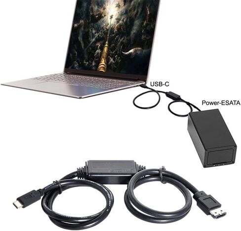 NFHK USB-C Type-C to Power Over eSATA DC5V Adapter USB3.0 to HDD/SSD/ODD eSATAp Converter in Saudi Arabia