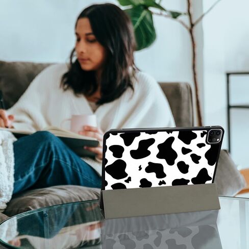 متوافق مع حافظة iPad Pro مقاس 12.9 بوصة، الجيل السادس/الخامس/الرابع/الثالث (2022/2021/2020/2018) حامل أقلام الرصاص، حافظة خلفية من مادة TPU، غطاء للنوم/الاستيقاظ التلقائي مع شحن قلم iPad الثاني - أسود أرجواني ليوبارد الفهد in Kuwait