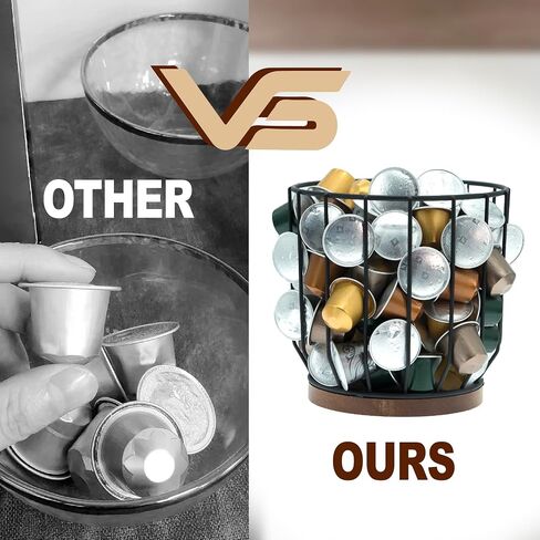 Coffee Pod Holders for Counter, Large Capacity Black Metal Basket K Cup Holder, Pod Holder for Espresso Capsule Coffee Creamer, Coffee Bar Accessories, Large Coffee Filter Holder in Saudi Arabia