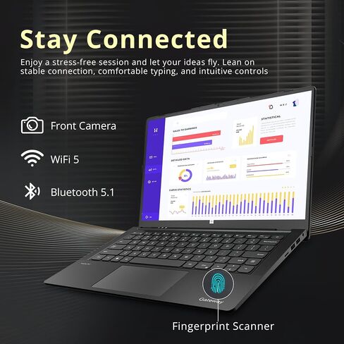 Gateway Ultra Slim Laptop, 14.1" IPS FHD Touchscreen Display, Intel i7-1255U, 8GB RAM, 1TB SSD, Intel Iris Xe Graphics, 2.0 MP Camera, Fingerprint Scanner, Black, Win 11, 32GB Hotface USB Card in Saudi Arabia
