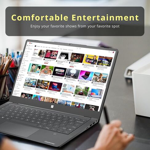 Gateway Ultra Slim Laptop, 14.1" IPS FHD Touchscreen Display, Intel i7-1255U, 8GB RAM, 1TB SSD, Intel Iris Xe Graphics, 2.0 MP Camera, Fingerprint Scanner, Black, Win 11, 32GB Hotface USB Card in Saudi Arabia