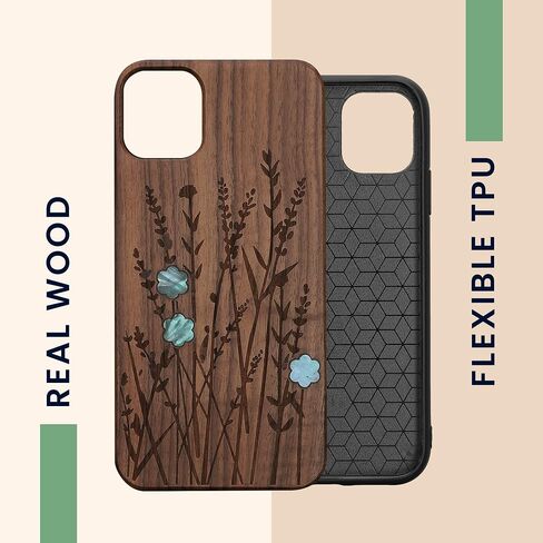 kwmobile Wood Case Compatible with Apple iPhone 11 Case - Cover - Navigational Compass Dark Brown in Saudi Arabia