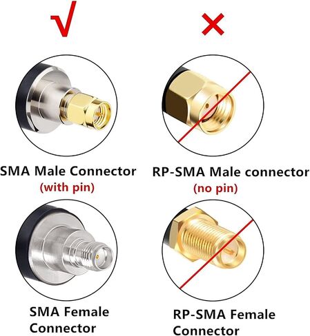 XRDS -RF SMA كبل، SMA ذكر إلى SMA أنثى كابل تمديد SMA منخفض الخسارة KMR400 SMA كابل محوري لـ 3G 4G LTE، مودم/راوتر 5G، هام، ADS-B، معدات SDR (25 قدم) in Kuwait