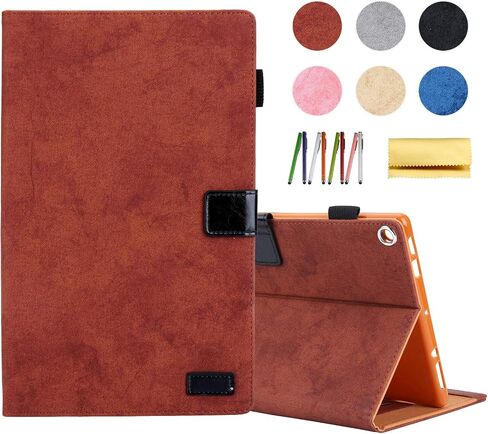 Smart Case for Fire HD 8 (8th/7th/6th Generation-Old Model), Techcircle Soft PU Leather Magnetic Flip [Auto Wake Sleep] Wallet Cover for Kindle Fire HD 8-inch Tablet (2018/2017/2016 Release), Brown in Saudi Arabia