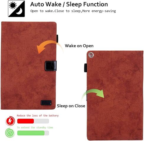 Smart Case for Fire HD 8 (8th/7th/6th Generation-Old Model), Techcircle Soft PU Leather Magnetic Flip [Auto Wake Sleep] Wallet Cover for Kindle Fire HD 8-inch Tablet (2018/2017/2016 Release), Brown in Saudi Arabia