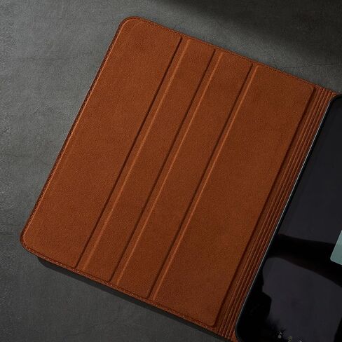 Gexmil Case for iPad Pro 11 Inch,4th/3rd/2nd/1st Generation Cover 2022/2021/2020/2018 Genuine Leather Cover Auto Sleep/Wake,Cowhide Folio Cover with Adjustable Stand with Buckle,Flower Brown in Kuwait