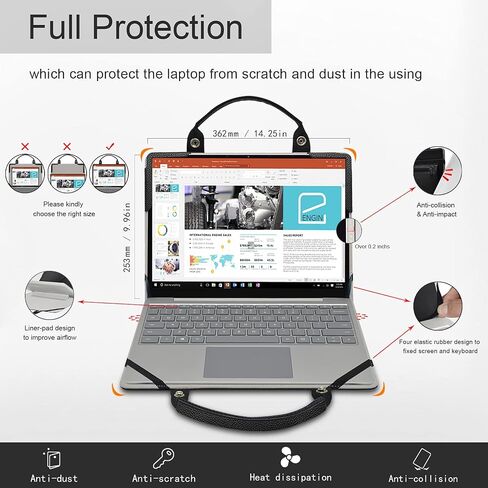 حافظة حماية LiuShan 2 في 1 + حقيبة محمولة لجهاز Lenovo Chromebook S330/ThinkPad E14 Gen 1/ideapad S340 14 S340-14IML S340-14API/ideapad 330S 330S-14IKB [لا تناسب ThinkPad E14 Gen 2]، أسود in Kuwait