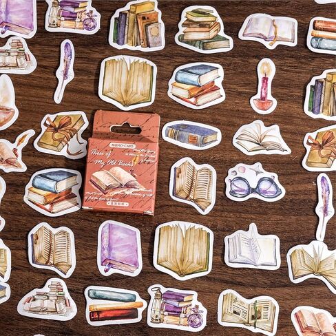 Bookish Stickers, Obujopal 46Pcs Floral Book Stickers for Junk Journal Scrapbooking Bullet Journal DIY Decoration Planners Diary Notebooks Album Laptop Phone Cases Kindle Art Crafts in Saudi Arabia