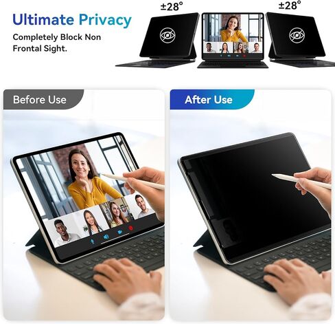 Magnetic Privacy Filter Compatible with iPad Pro 13 Inch 7th (2024, M4), Removable Anti Glare Blue Light Privacy Screen Privacy Screen Privacy Screen in Kuwait