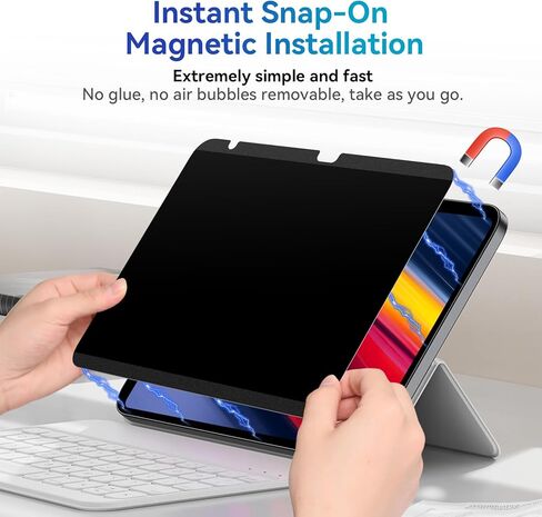 Magnetic Privacy Filter Compatible with iPad Pro 13 Inch 7th (2024, M4), Removable Anti Glare Blue Light Privacy Screen Privacy Screen Privacy Screen in Kuwait
