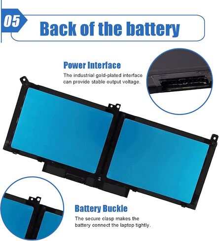 Dentsing 60Wh F3YGT بطارية كمبيوتر محمول لـ Dell Latitude 12 7000 7280 7290/13 7000 7380 7390 P29S002/14 7000 7480 7490 P73G002 Series DM3WC DM6WC 2X39G KG7VF 451-BBYE 453-BBC F 7.6 فولت 4 خلايا in Saudi Arabia