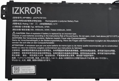 AP16M4J 37Wh 4870mAh بطارية بديلة لشركة أيسر أسباير 3 A314-33 A315-21 A315-41 A315-42 A315-54 A317-33 Series 2ICP4/78/104 7.6V in Saudi Arabia