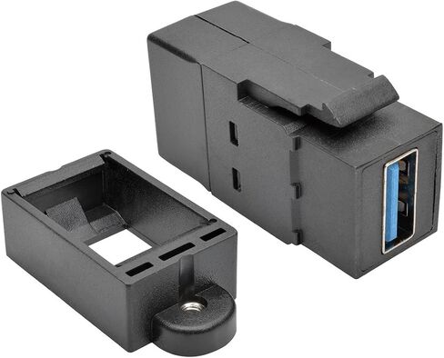 وصلة تثبيت على لوحة Keystone من Tripp Lite USB 3.0 (F/F)، الكل في واحد، أسود (U325-000-KP-BK) in Saudi Arabia